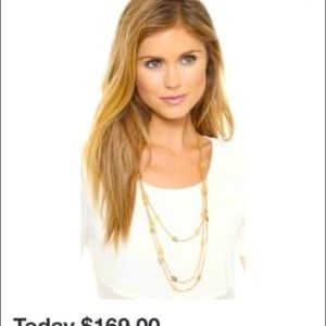 NWT Tory Burch Multi Strand logo necklace